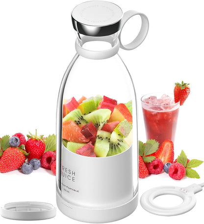 Fresh Juice Portable Blender for Smoothies, Personal Blender, Portable Wireless Rechargeable USB Sports Camping Fitness (Pink)