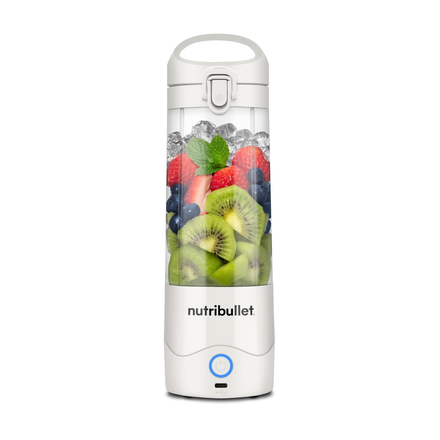 Nutribullet NBP003B Portable Mixer, 475ml, BPA Free Tritan Cup, Mini Mixing Machine with 4 Point Stainless Steel Blade, Multi-Function Mixer, USB-C Charger, 15+ Mixing Processes Black