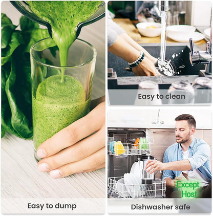 Smoothiemaker Uten Mixer Stainless Steel Mixer/Kitchen Robot 5-in-1 Multifunctional Blender, Fruit Press, Meat Grinder, Ice Breaker, Coffee Grinder with 600ml Travel Sports Bottles for Home Camping
